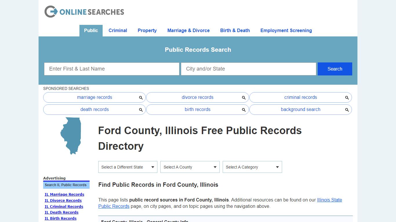 Ford County, Illinois Public Records Directory