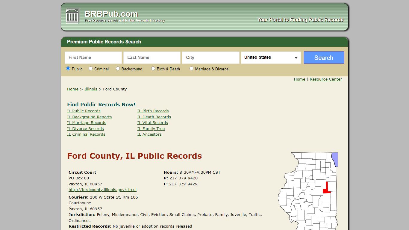 Ford County Public Records | Search Illinois Government ...